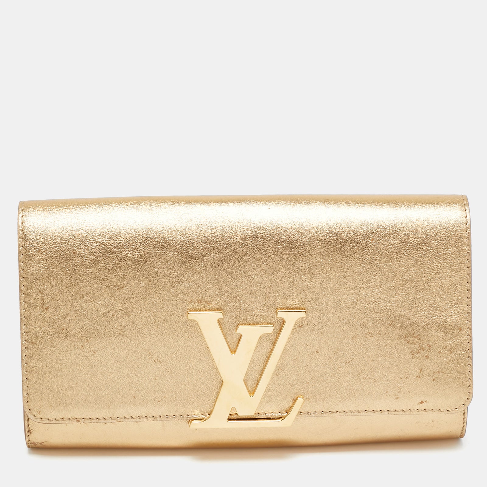 Louis Vuitton Goldene Clutch Louise aus Leder