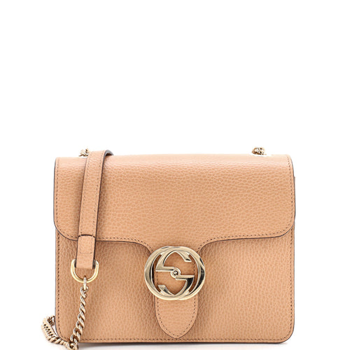 GUCCI Interlocking Shoulder Bag Leather Small