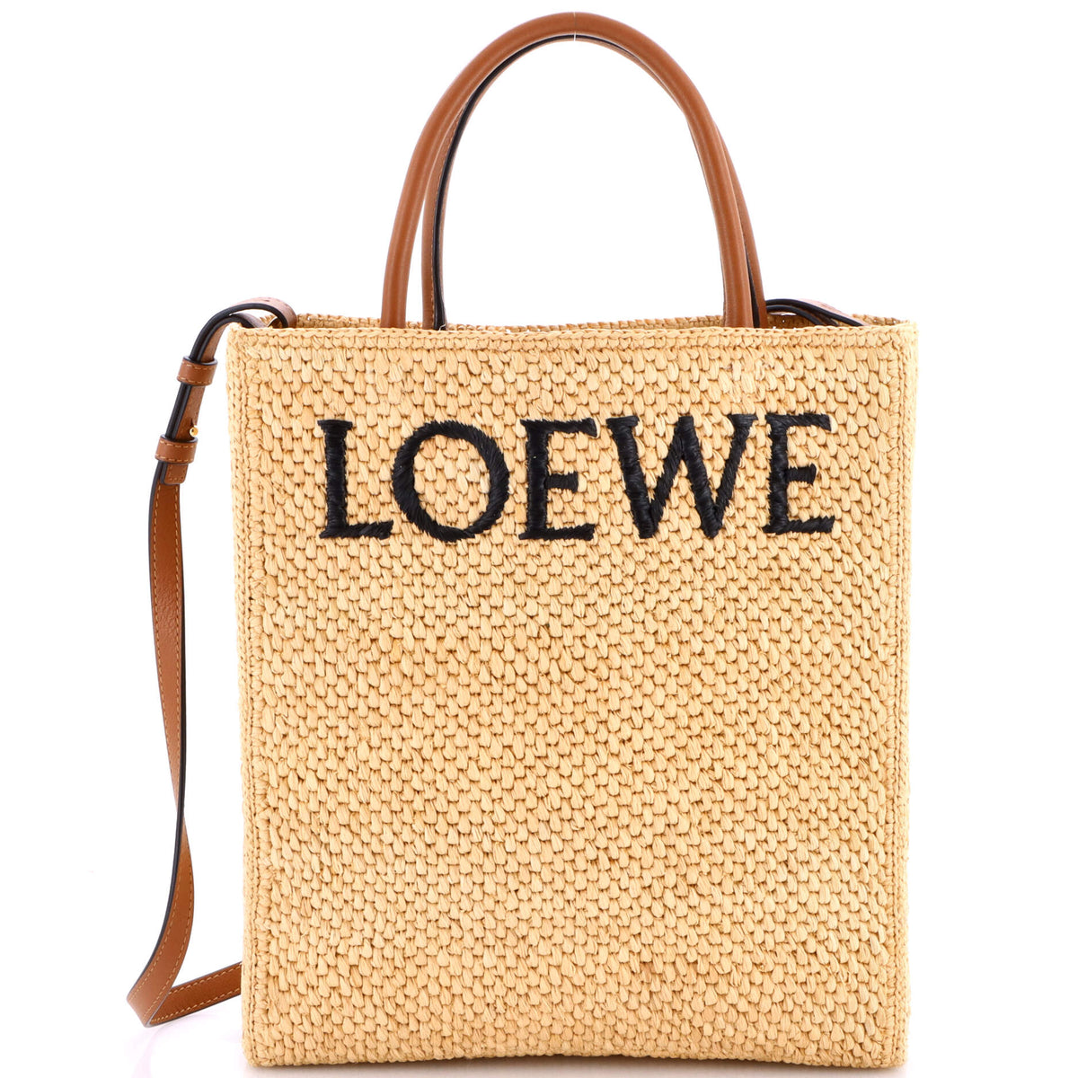Loewe LOEWE A4 Tote Raffia and Leather North South