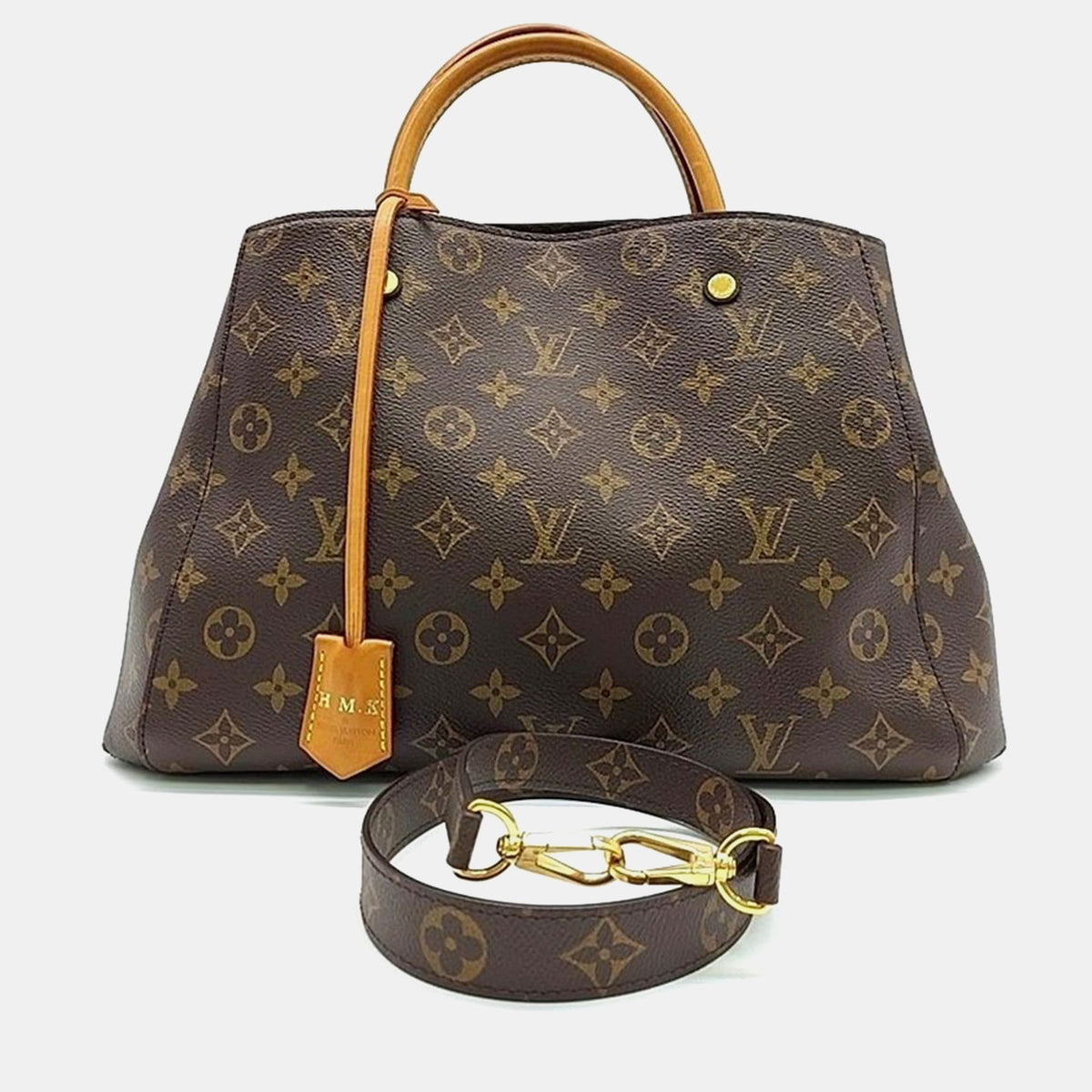 Louis Vuitton Brown Monogram Canvas Montaigne MM Satchel Bag