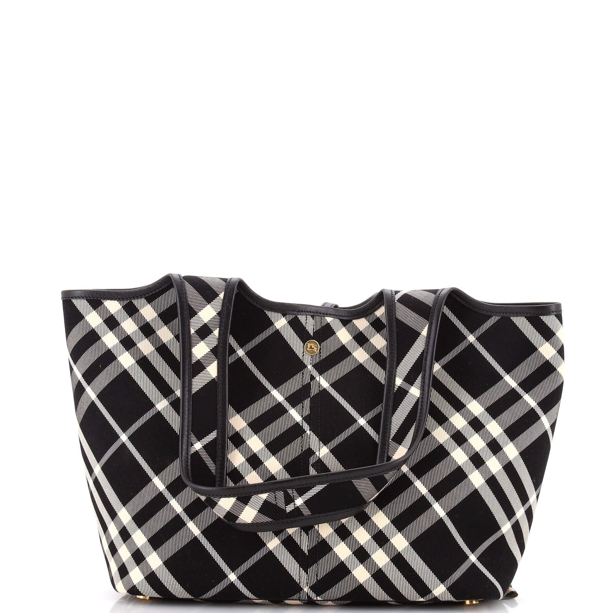 Burberry East-West Tote Vintage Check Canvas Small