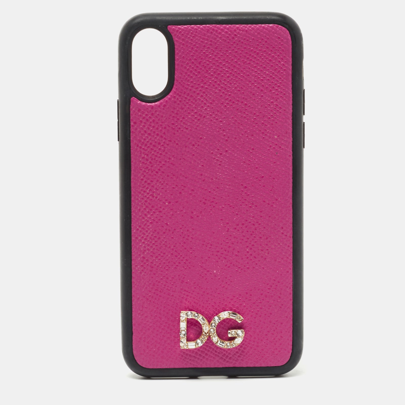 Dolce & Gabbana Pink/Black Leather iPhone X Cover