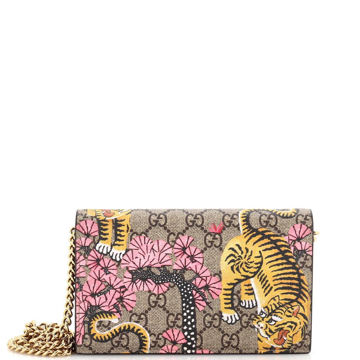 Gucci GUCCI Chain Wallet Printed GG Coated Canvas
