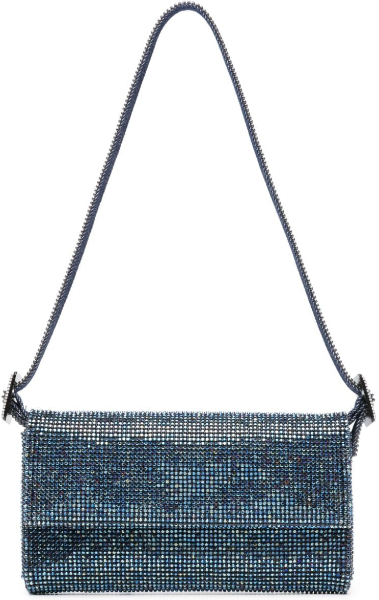 Women's Vittissima La Petite Crystal-Embellished Clutch Bag in Blue | Size UNI | 14024VITTISSIMADENIM