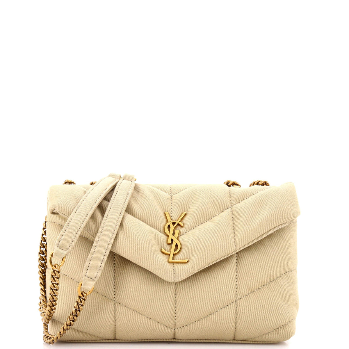 Saint Laurent Loulou Puffer Shoulder Bag Quilted Canvas Mini
