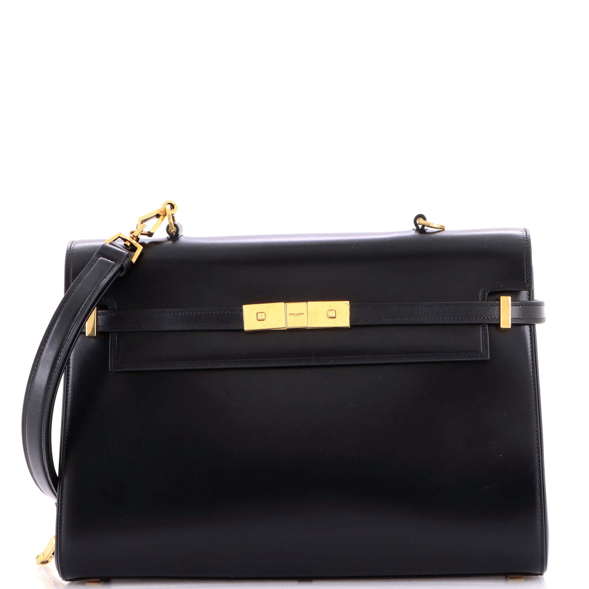 Saint Laurent Manhattan Top Handle Flap Bag Canvas with Leather Medium