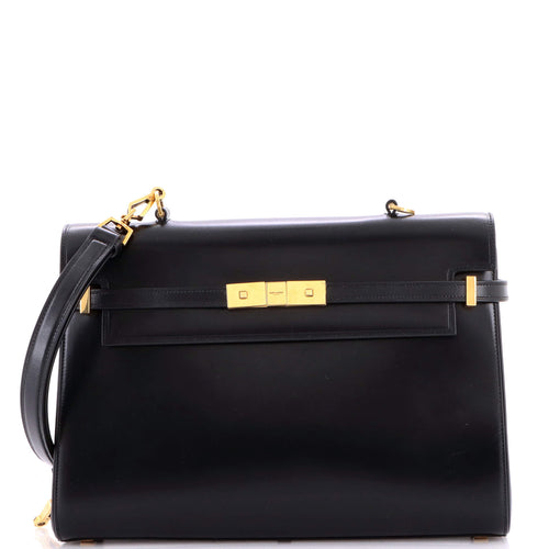 Manhattan Top Handle Flap Bag Canvas with Leather Medium