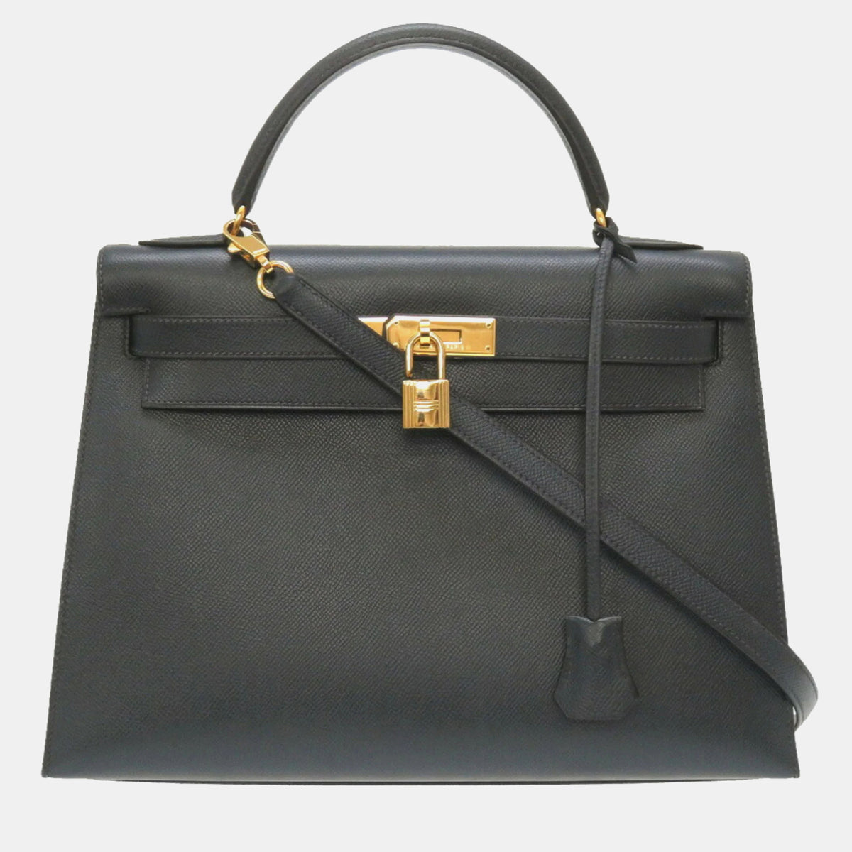 Hermès Navy Cushvel Kelly 32 Handbag