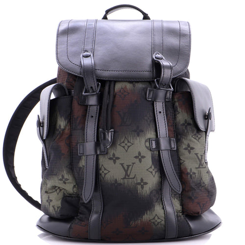 Christopher Backpack Limited Edition Camouflage Monogram Nylon with Leather PM