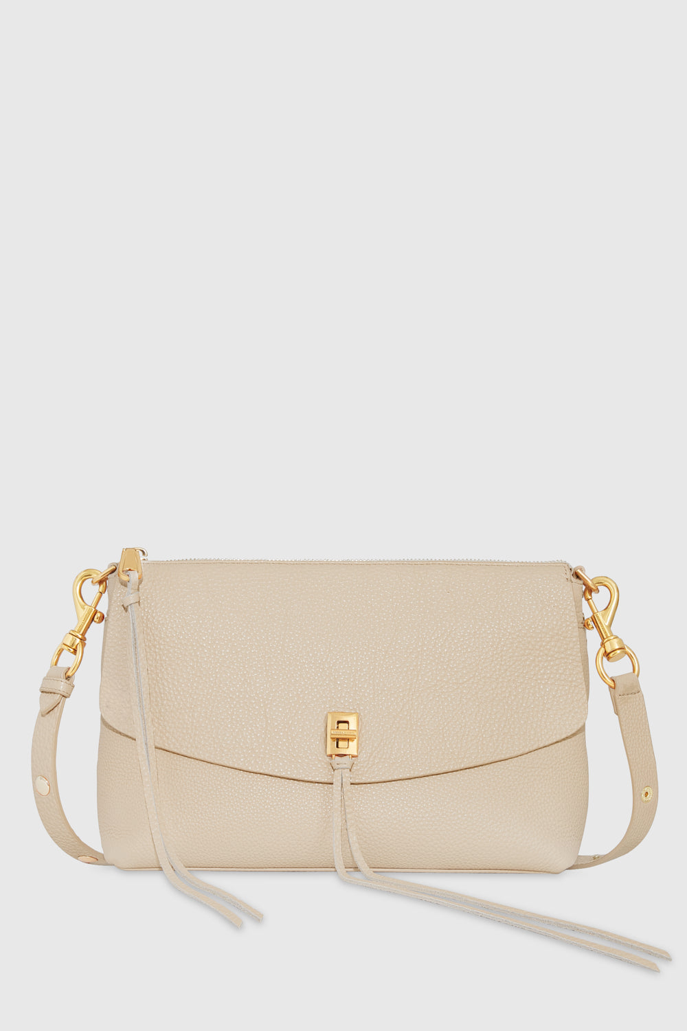 Rebecca Minkoff Darren Top Zip Shoulder Bag In Stone