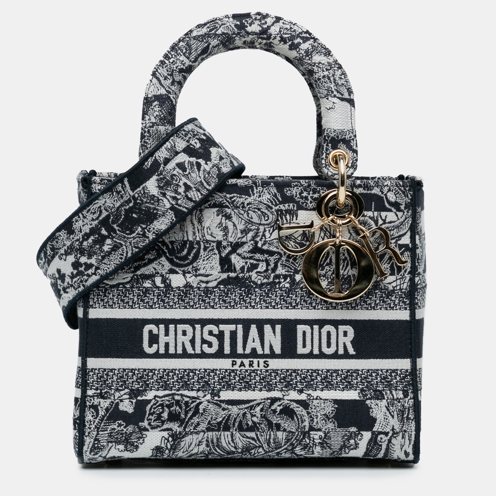 Dior Mittelgroße Toile de Jouy Lady D-Lite-Tasche