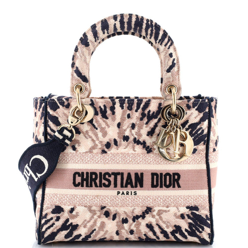 Lady D-Lite Bag Embroidered Canvas Medium