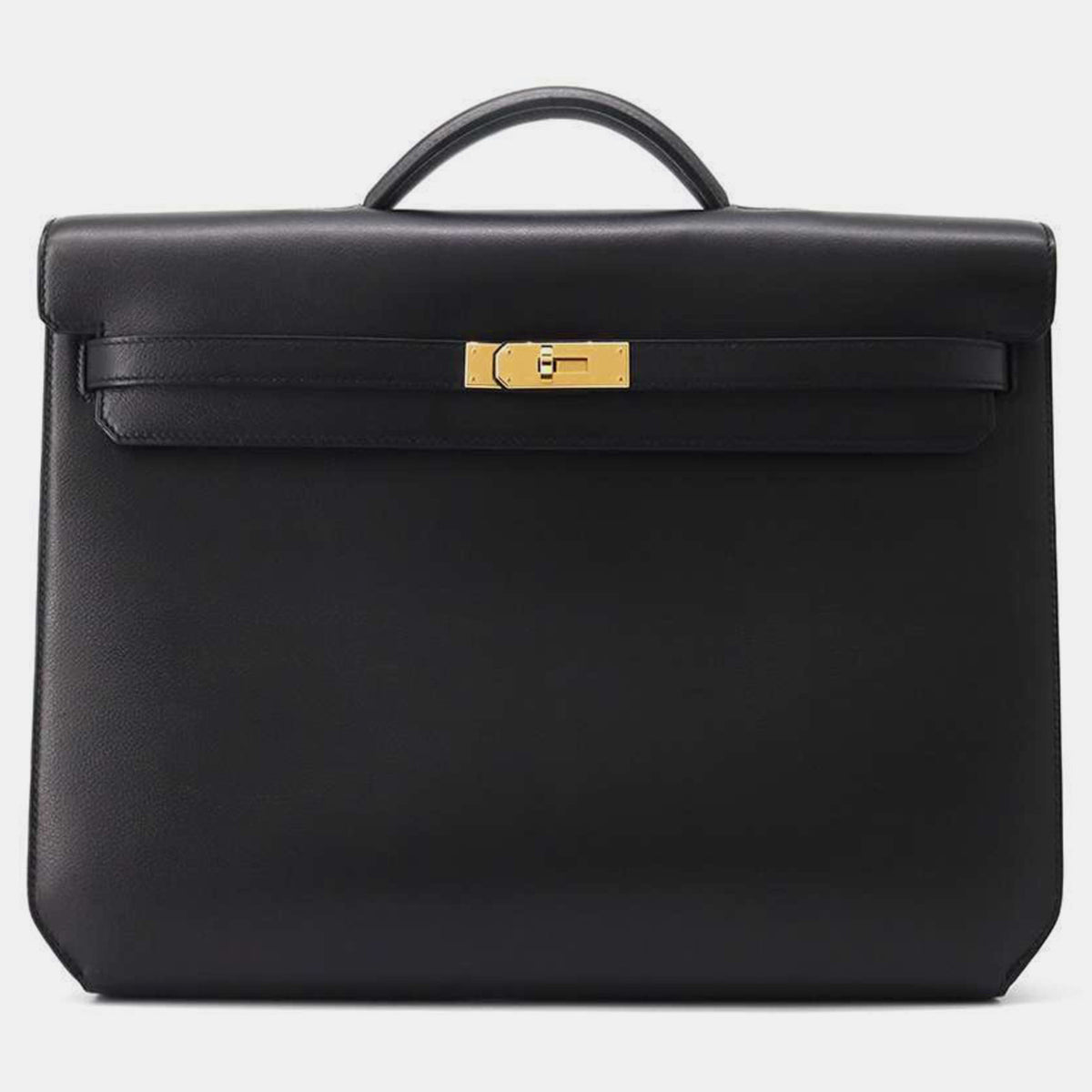 Hermès Black Evercolor Kelly Depeche 36 Briefcase
