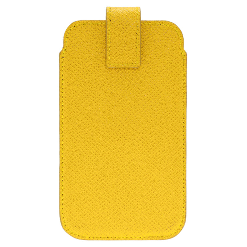 Smythson Yellow Leather Phone Case