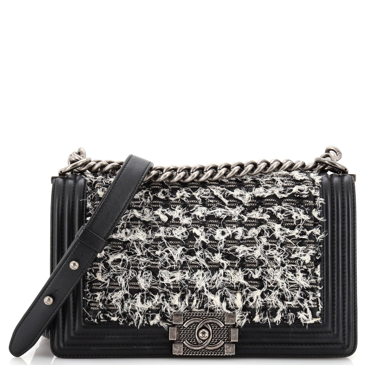 Chanel CHANEL Boy Flap Bag Braided Tweed Old Medium