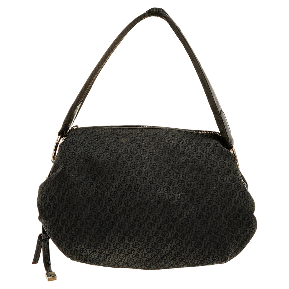 Black Signature Canvas And Leather Shoulder Bag