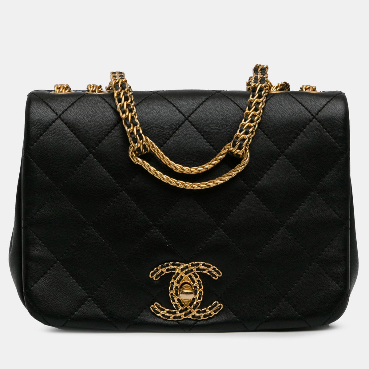 Chanel Quilted Lambskin On and On Flap Bag