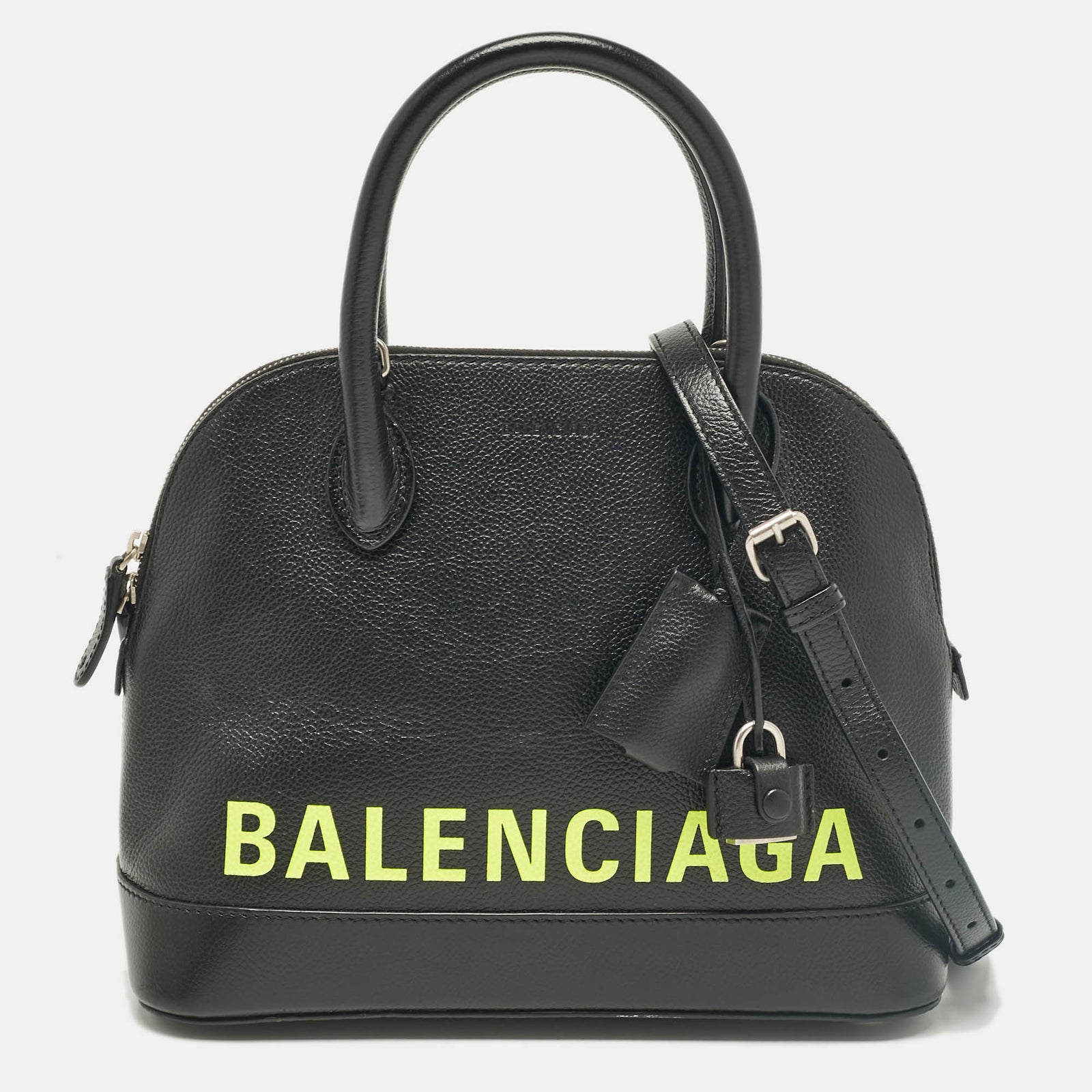 Balenciaga Kleine Ville-Tasche aus schwarzem Leder