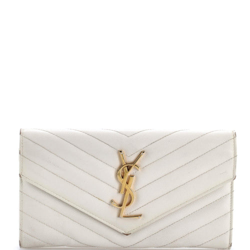 Classic Monogram Flap Wallet Matelasse Chevron Leather Large