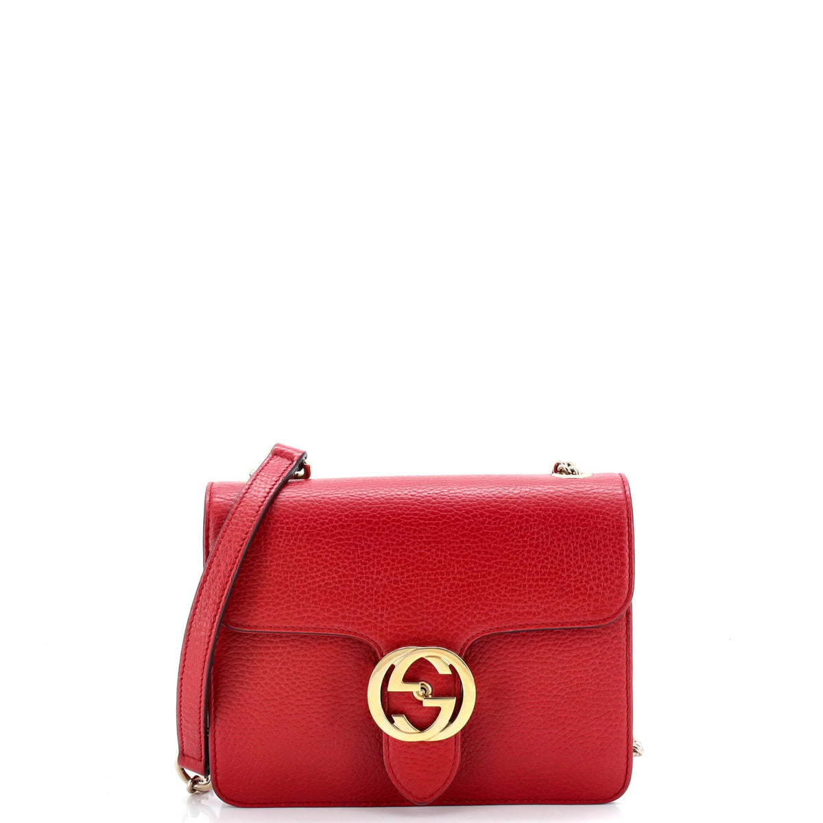 Gucci GUCCI Interlocking Shoulder Bag Leather Small