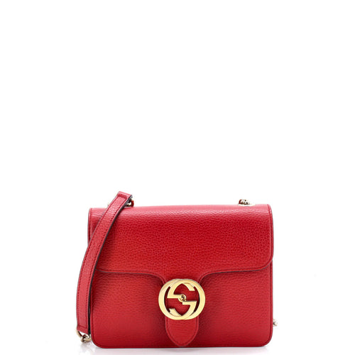GUCCI Interlocking Shoulder Bag Leather Small