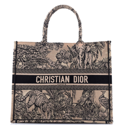 Book Tote Embroidered Canvas Large