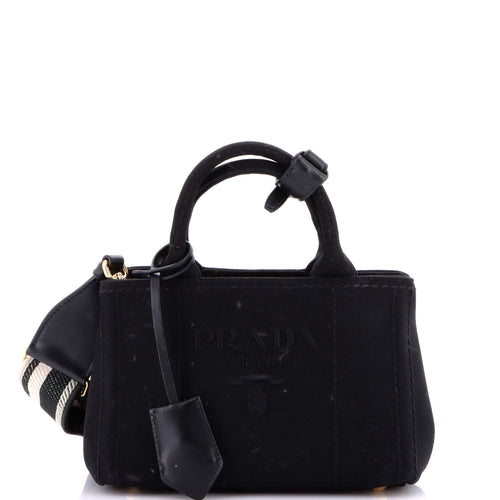 PRADA Logo Jardiniere Tote Canvas Mini