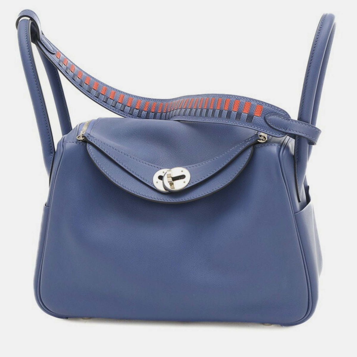 Hermès Blue Brighton Traceage Swift Lindy 26 handbag