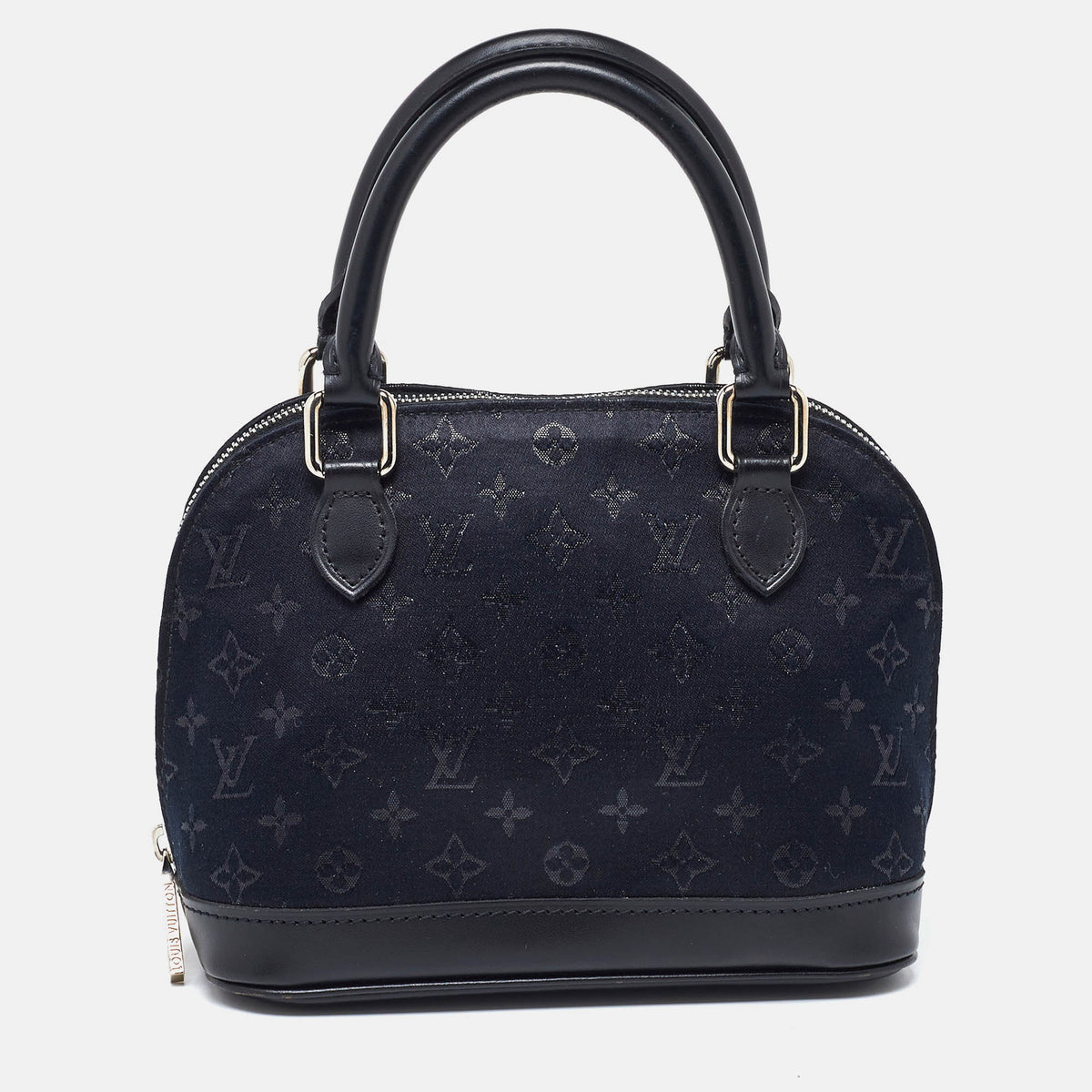 Louis Vuitton Black Monogram Satin and Leather Limited Edition Alma Mini Bag