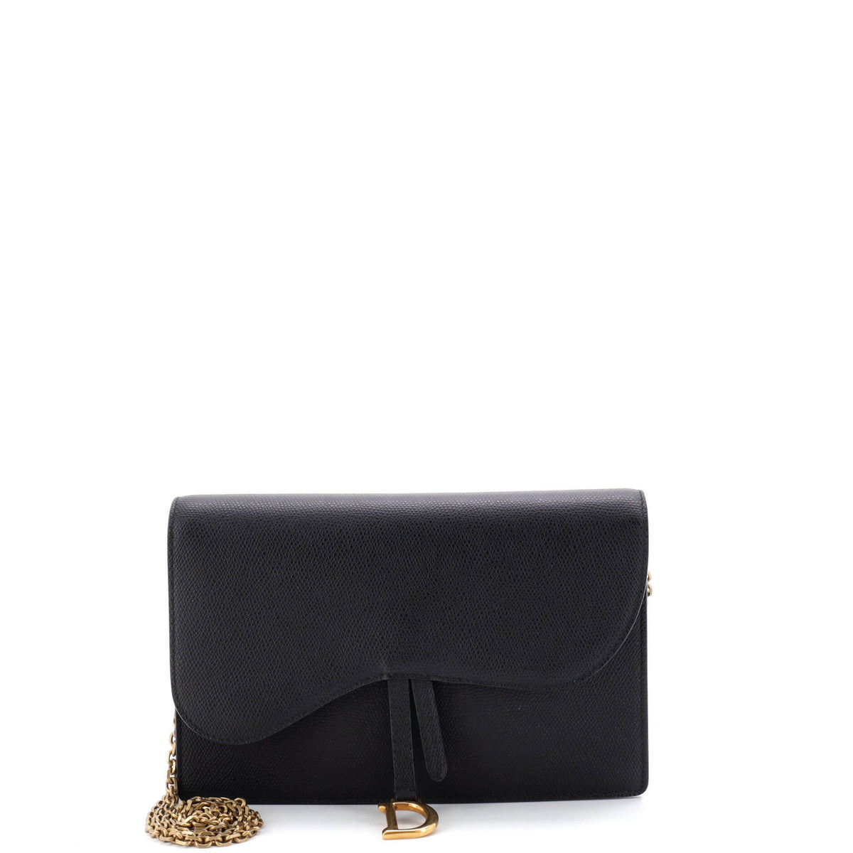 Christian Dior Saddle Chain Clutch Leather