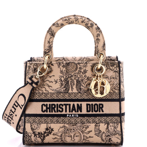 Lady D-Lite Bag Embroidered Canvas Medium
