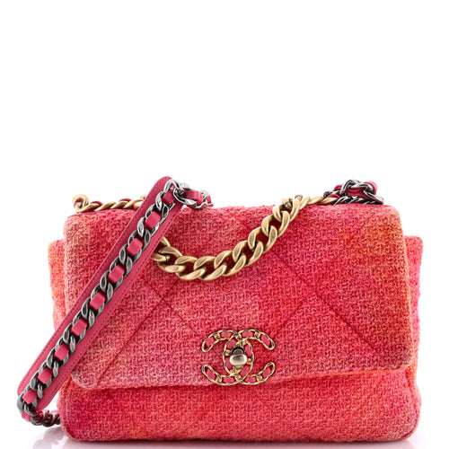 CHANEL 19 Flap Bag Quilted Tweed Medium
