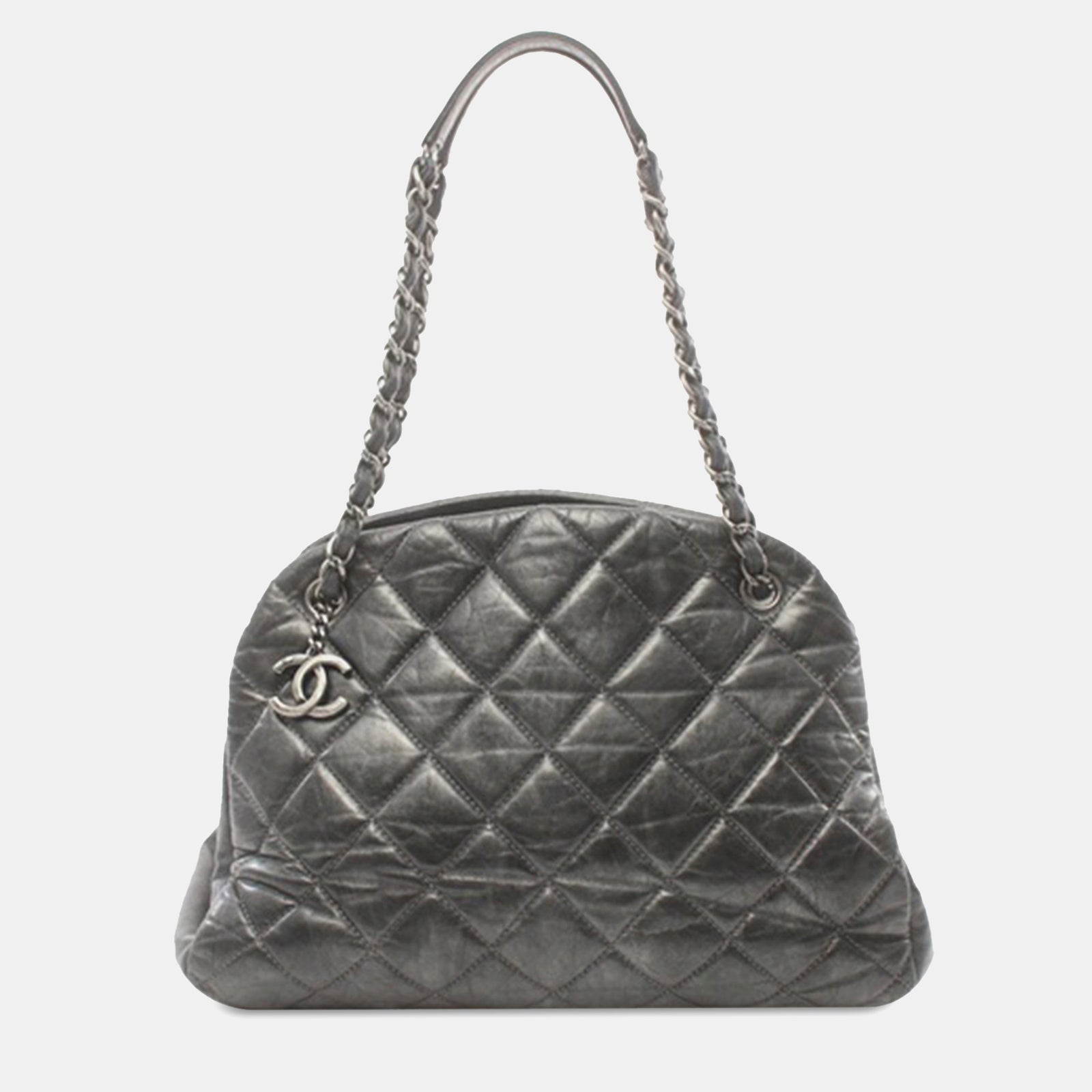 Chanel Große Bowlingtasche „Just Mademoiselle“ aus gealtertem Kalbsleder