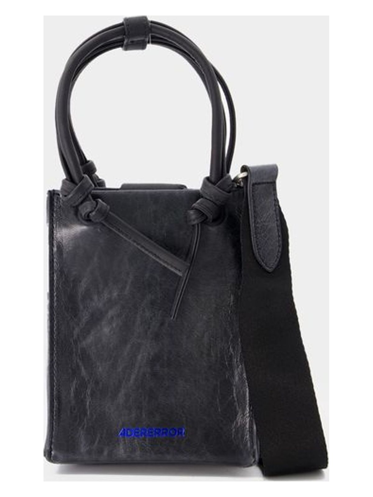 Adererror Small Cracked Shopper Bag in Black | BN01SSBA2003BK