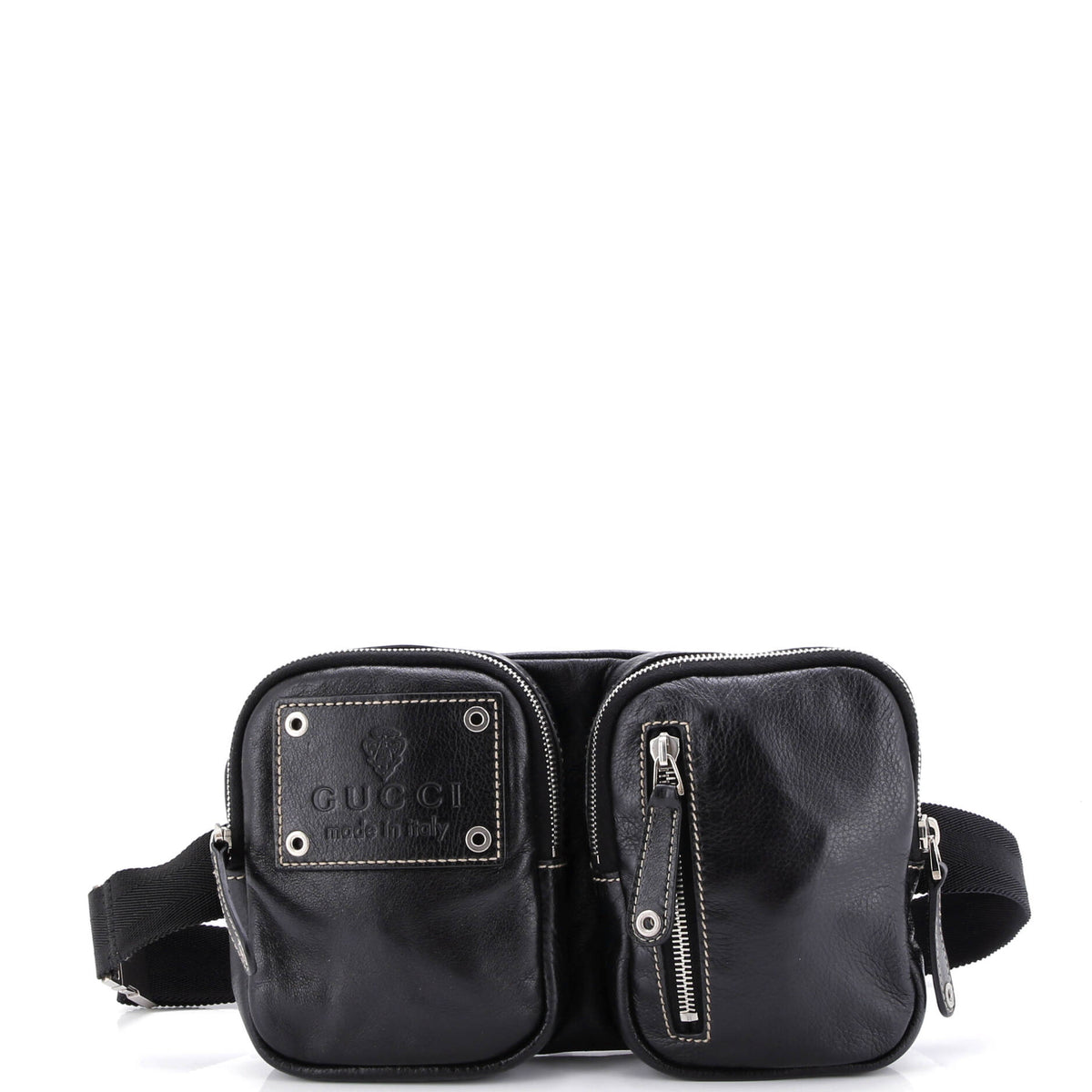 Gucci GUCCI Crest Double Belt Bag Leather