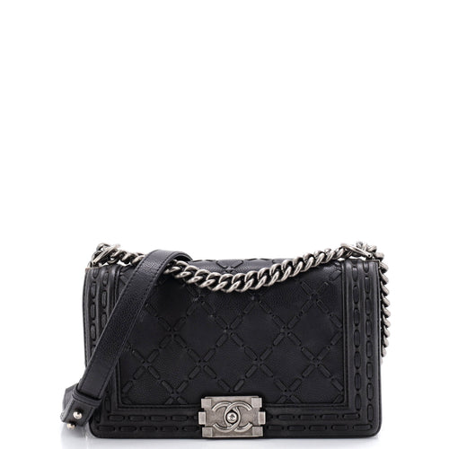 CHANEL Paris-Dallas Boy Flap Bag Whipstitch Caviar Old Medium