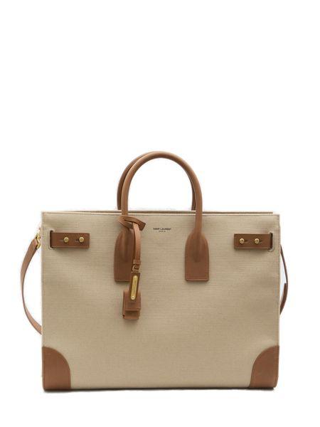 Saint Laurent Men's Sac De Jour Thin Shopper Bag in Nude & Neutrals | Size UNICA | 781934FAC7T