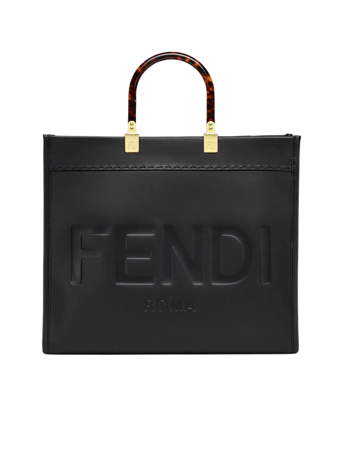 Fendi Women's Medium Sunshine Bag In Leather in Black | 8BH386ABVL