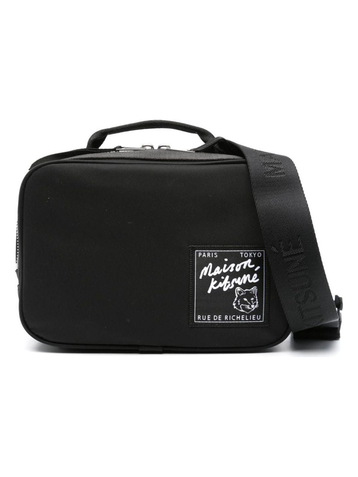 Maison KitsunÃ© Men's The Traveller Belt Bag in Black | MM05162WQ1001
