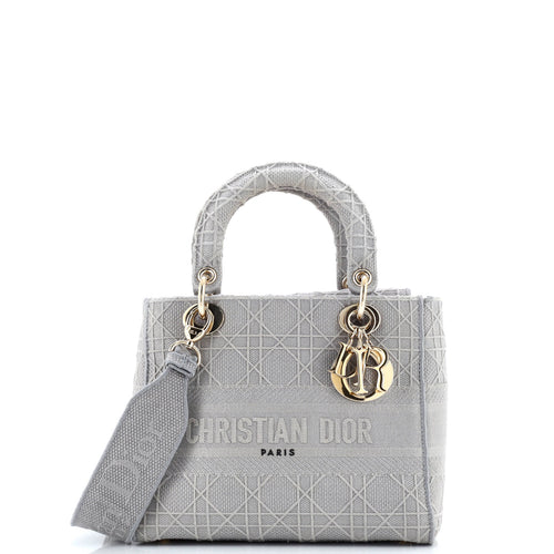Lady D-Lite Bag Cannage Embroidered Canvas Medium