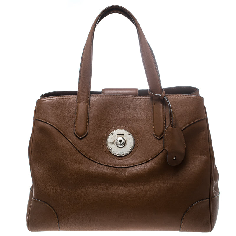 Ralph Lauren Brown Leather Ricky Tote