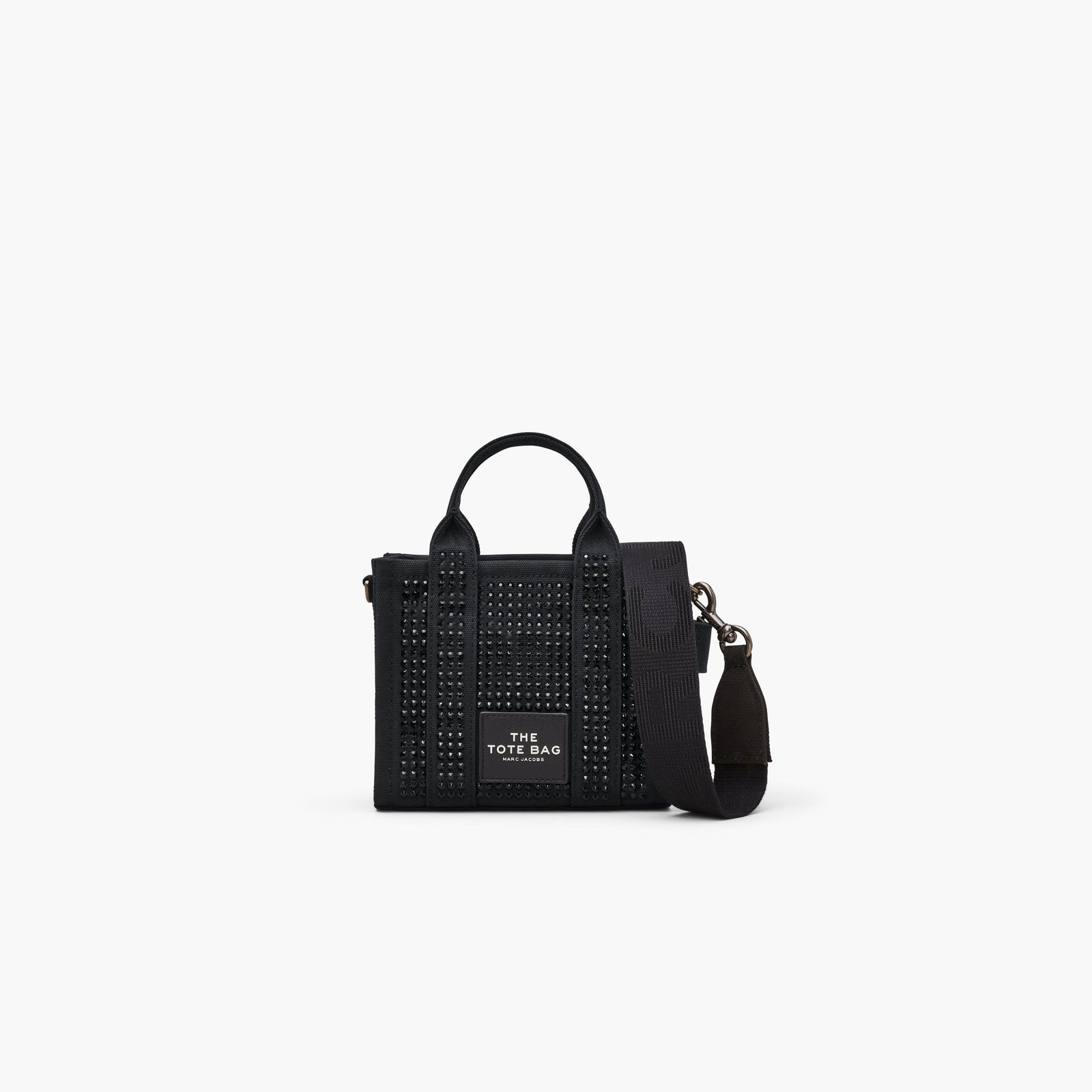 Marc Jacobs Le sac fourre-tout à bandoulière en toile cristal en cristal noir