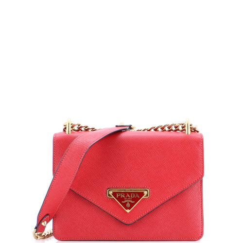 PRADA Envelope Flap Chain Shoulder bag Saffiano Leather Small