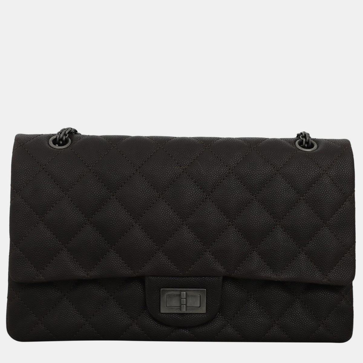 Chanel Dark Brown Caviar Large Reissue 2.55 Double Flap Bag