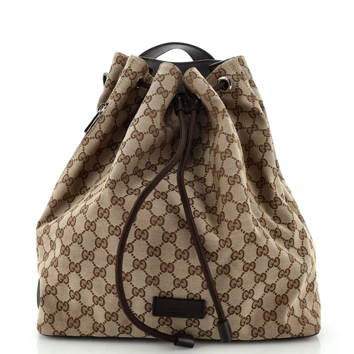 Gucci GUCCI Drawstring Backpack GG Canvas Medium