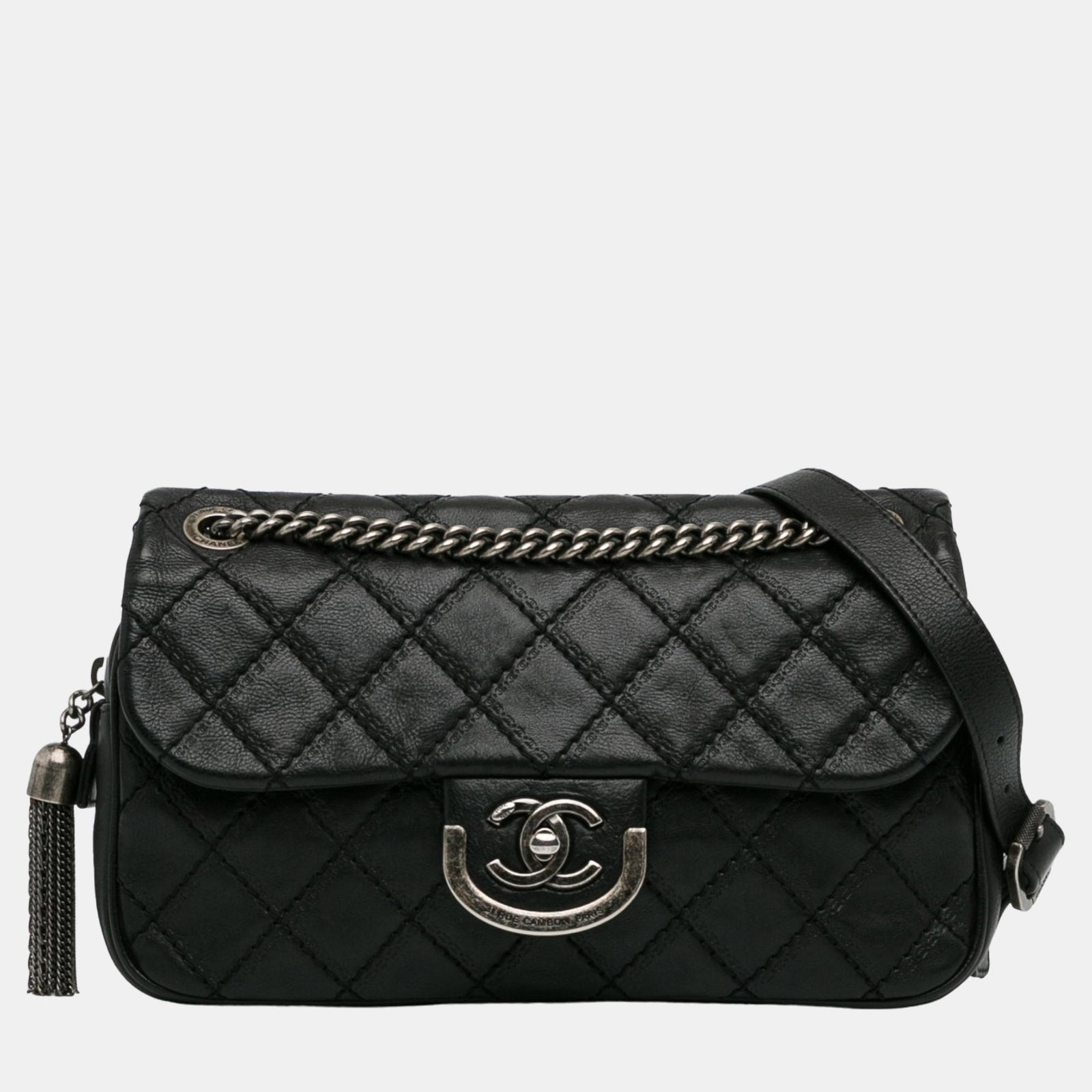 Chanel Black Medium Calfskin Paris-Edinburgh Coco Sporran Flap