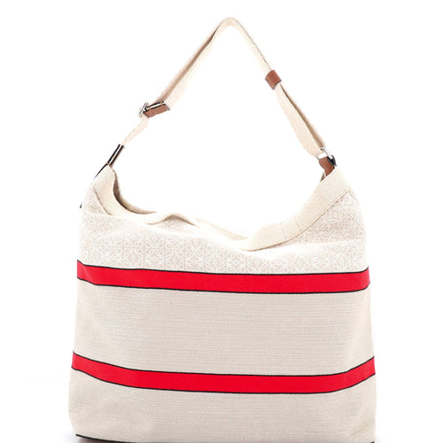 LOEWE Open Crossbody Tote Anagram Jacquard and Canvas