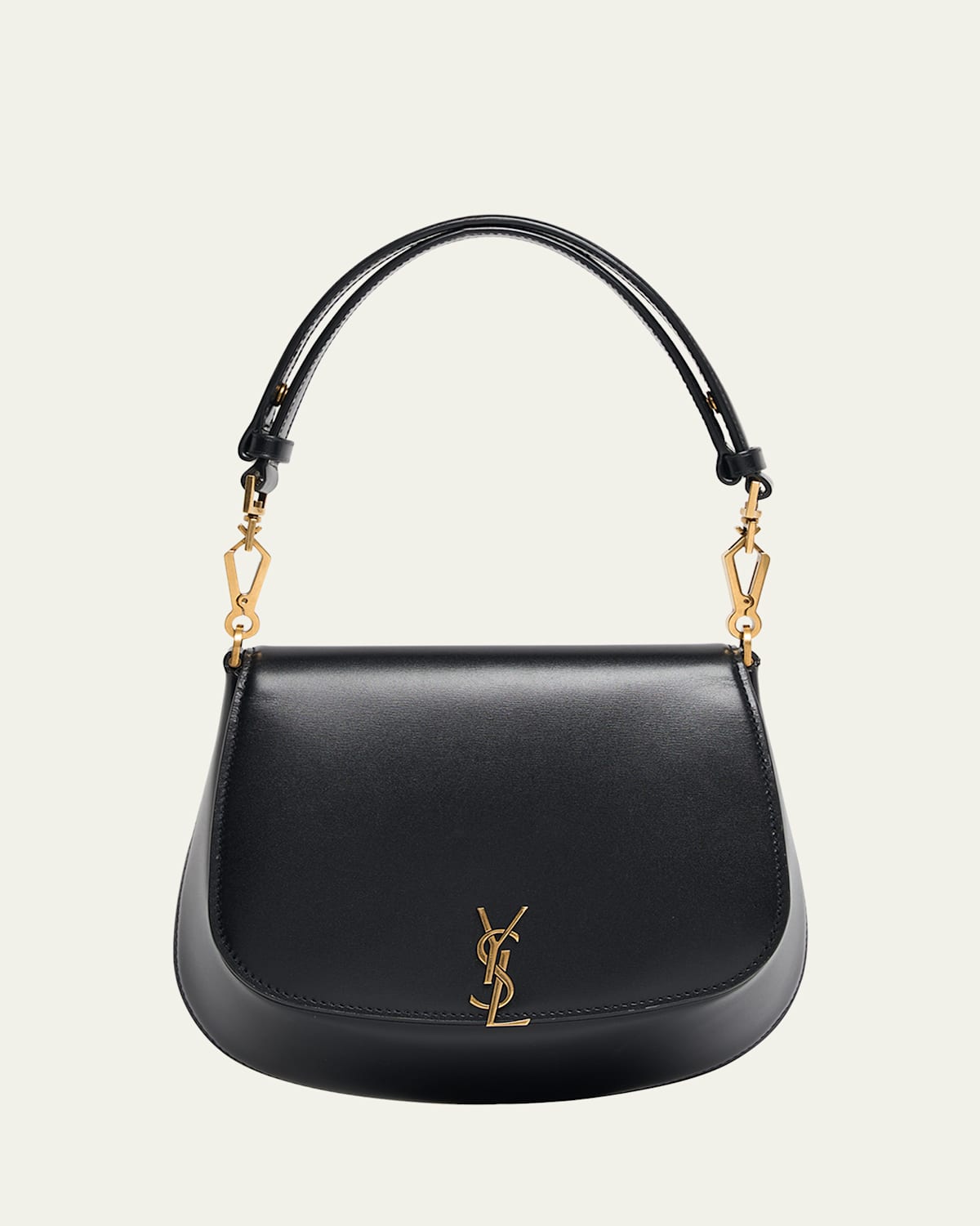 Saint Laurent Mini YSL Top-Handle Bag in Calfskin Leather