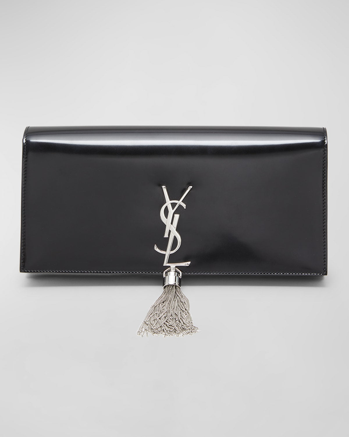 Saint Laurent YSL-Clutch „Kate“ aus Spazzolato-Leder mit Quaste