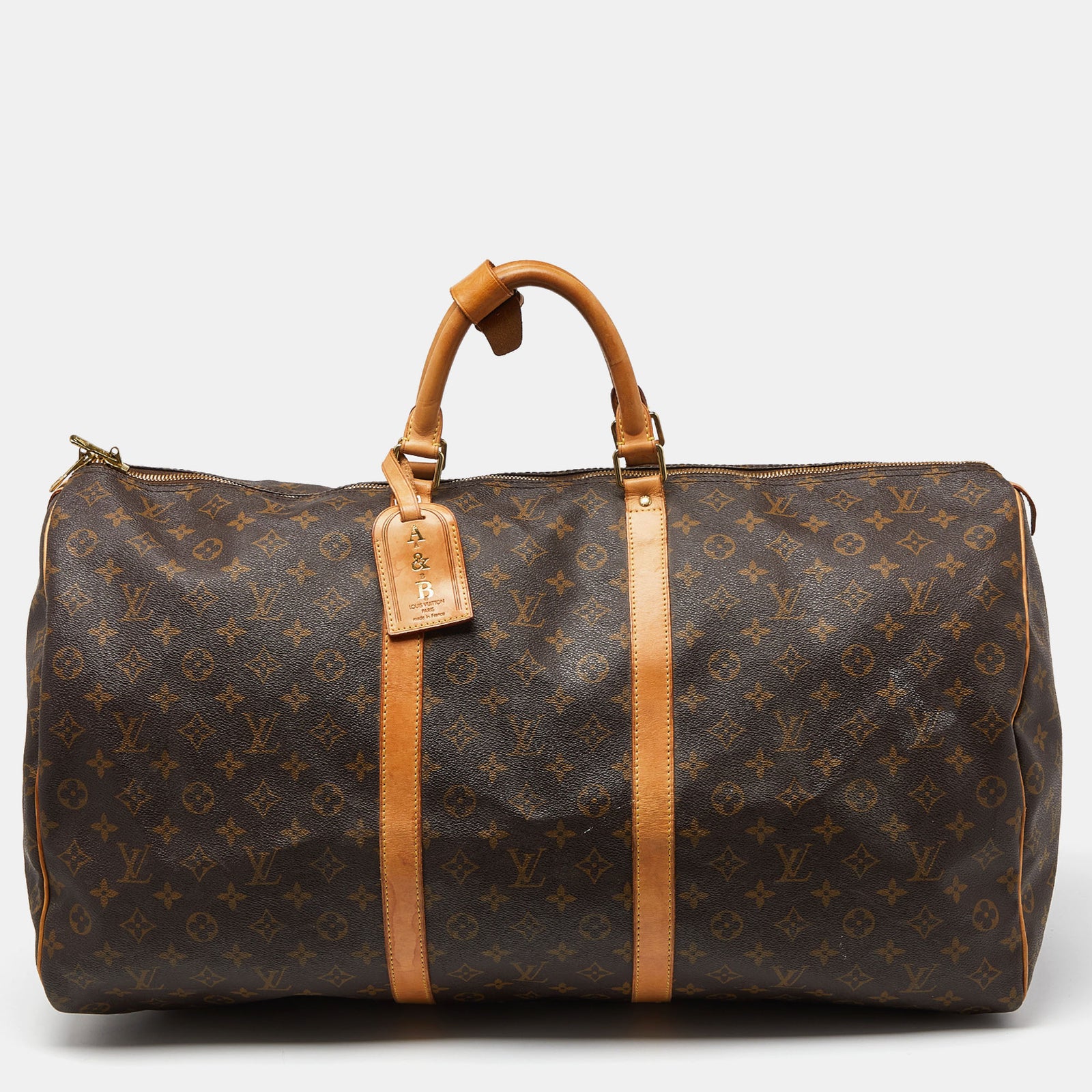 Louis Vuitton Sac bandoulière Keepall 60 en toile monogrammée